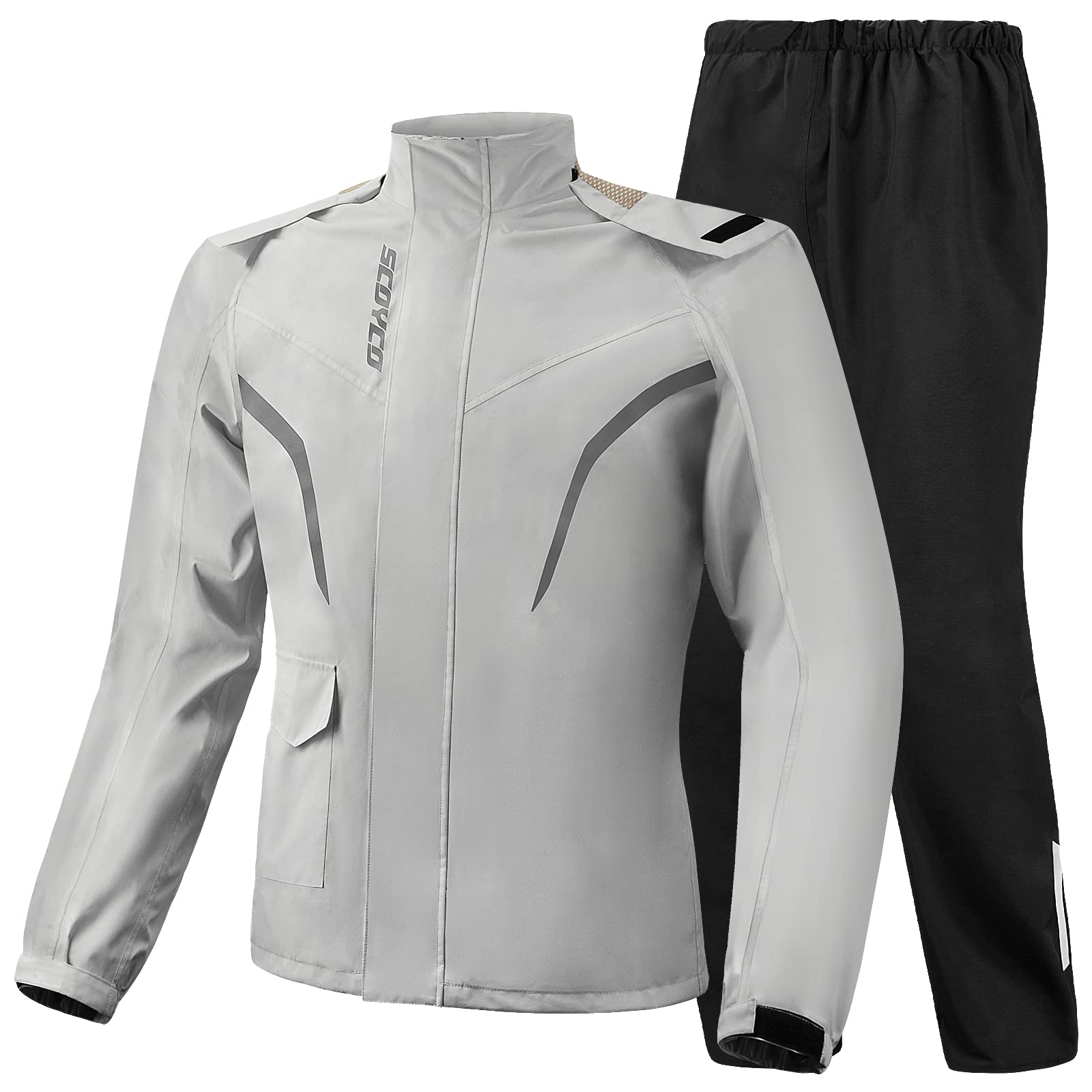 Scoyco Motorrad-Regen-Anzug Reflektierende Arbeits-Regen-Jacke und Hose Herren Damen Alle Sport Bauernhof Fischen Motorradfahren von Scoyco