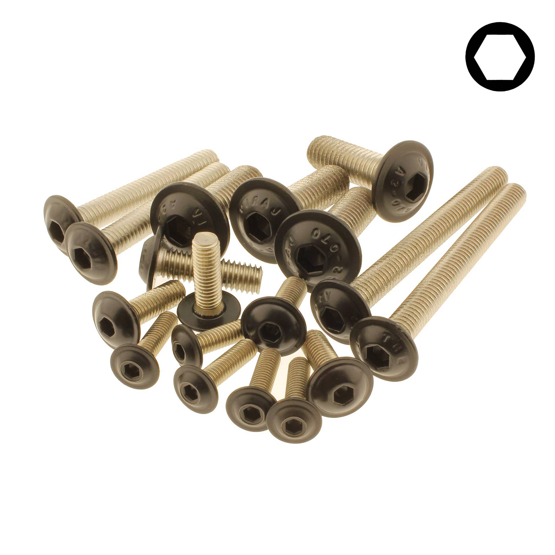 Screws4Bikes | 10x M4x12 | Linsenkopfschrauben mit Flansch | schwarz matt | Edelstahl V2A | ISO 7380-2 mit Innensechskant von Screws4Bikes