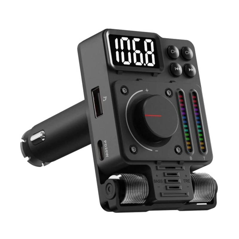 Sctecoau 1 PCS HiFi Höhen- und Bass-Equalizer Auto Bluetooth FM-Transmitter Autozubehör B von Sctecoau