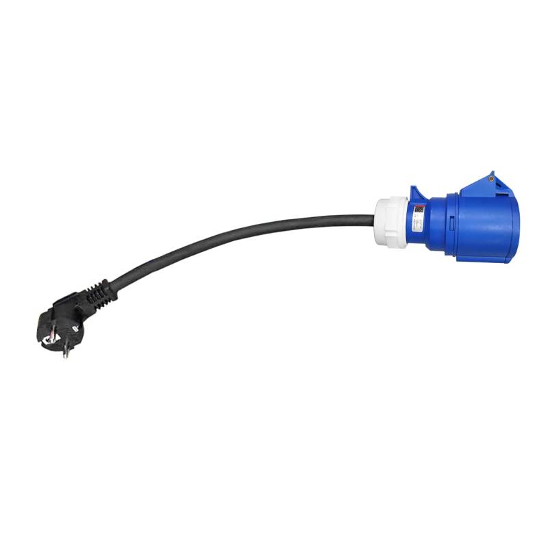 Sctecoau 1 Stück EV-Ladegerät Weiblicher Stecker 3-Poliger Adapter wasserdichte Verbindung Wandmontage Steckdose 32A 1-Phasig 7KW Blaue Kunststoff-Tragbares Ladegerät EU-Stecker von Sctecoau