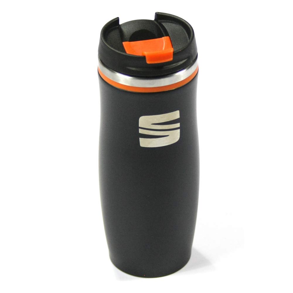 Seat 6H1069604KAA Thermosflasche Edelstahl Flasche Thermoskanne schwarz/orange von Seat