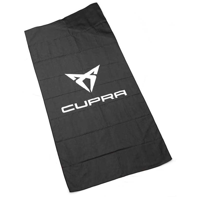 Seat OCU10080 Handtuch 70x140cm, schwarz mit Cupra Logo und Schriftzug von Seat