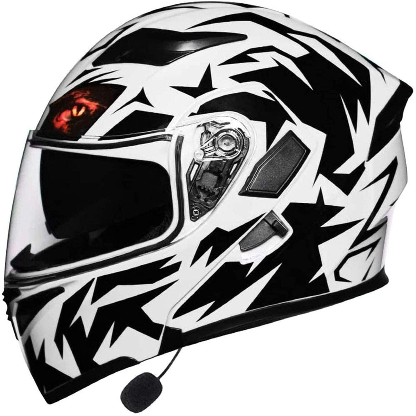 Bluetooth Motorradhelm Helm Motorrad Klapphelm mit Doppelvisier Reaktion für Frauen Männer Erwachsene, ECE-Zertifizierung Geeignet für Motorradrennen 6,M von Sebasty