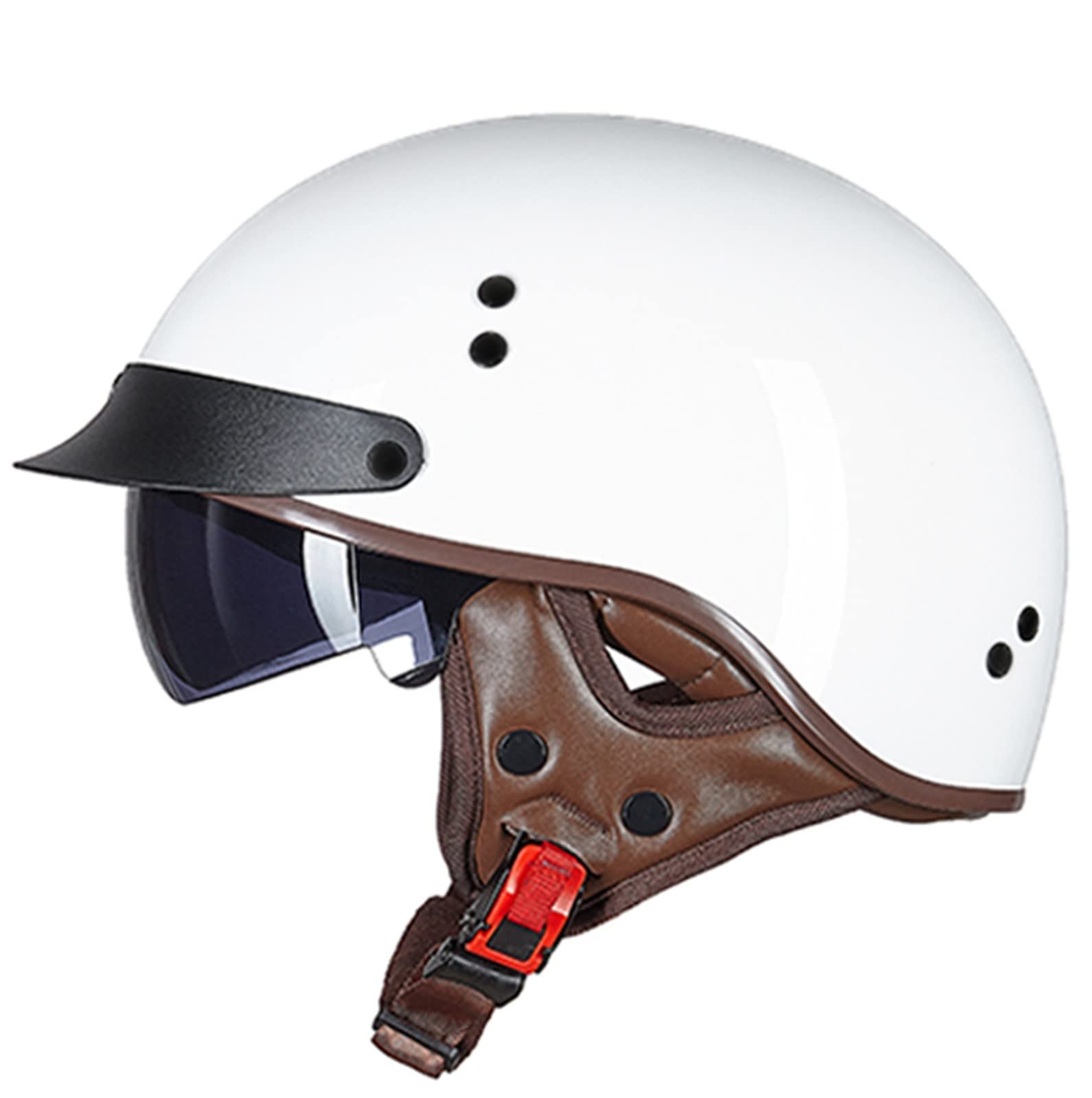 Halbschalenhelm Motorrad-Helm Retro Halbhelme Brain-Cap · Halbschale Jet-Helm Scooter-Helm Mofa-Helm Retro Motorrad Half Helm FüR Cruiser Chopper DOT/ECE-Zertifizierung 2,L von Sebasty