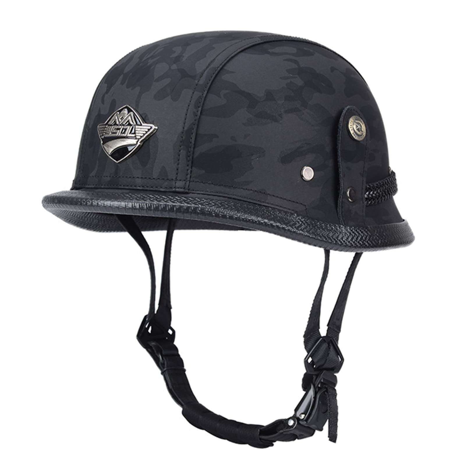 Halbschalenhelm Motorradhelm Brain-Cap Halbschale Retro Maske Jet Halbhelm DOT/ECE Genehmigt für Erwachsene Herren Damen 10,XXXL von Sebasty