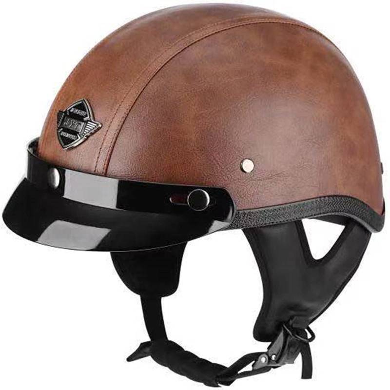 Halbschalenhelm Retro Halbschale Scooter Helm Halbhelm Jet-Helm mit Schutzbrille ECE Zertifizierun, Adult Vintage Jethelm, für Scooter Moped Biker Cruiser 14,XL von Sebasty