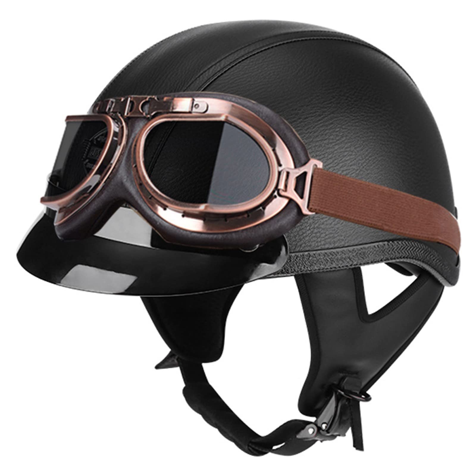 Halbschalenhelm Retro Halbschale Scooter Helm Halbhelm Jet-Helm mit Schutzbrille ECE Zertifizierun, Adult Vintage Jethelm, für Scooter Moped Biker Cruiser 4,XL von Sebasty