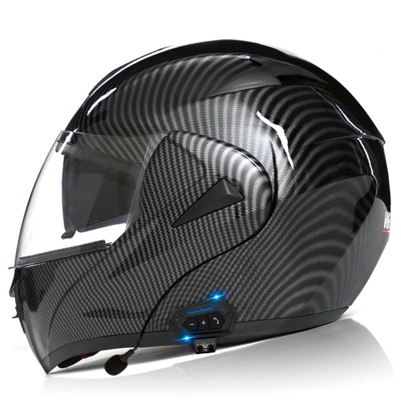 Motorradhelm Klapphelm Mit Bluetooth - Klapphelm Motorrad Herren - Rollerhelm Motocrosshelme Mit Doppelvisier, ECE/DOT Genehmigt Motorradhelm Für Damen Und Herren 1,M von Sebasty