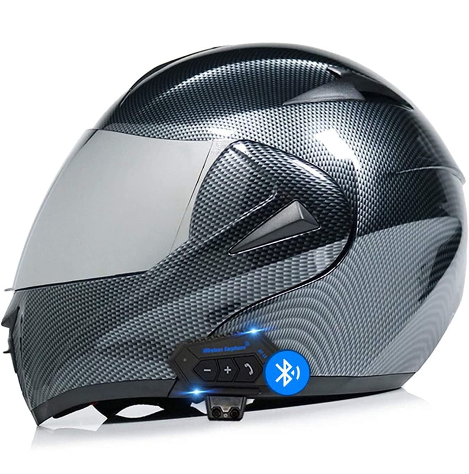 Motorradhelm Klapphelm Mit Bluetooth - Klapphelm Motorrad Herren - Rollerhelm Motocrosshelme Mit Doppelvisier, ECE/DOT Genehmigt Motorradhelm Für Damen Und Herren 20,M von Sebasty