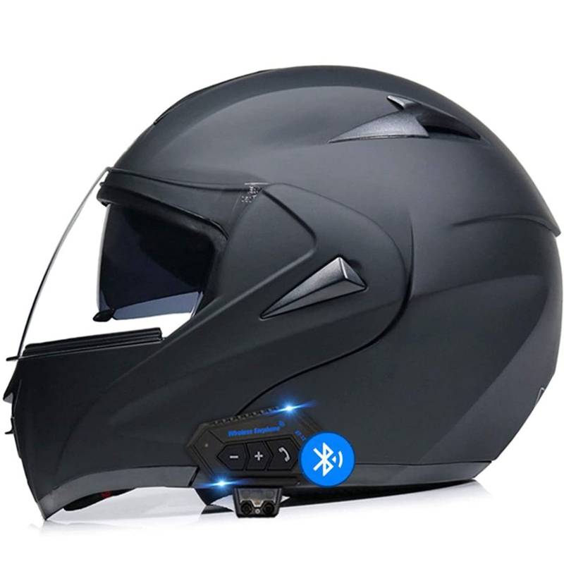 Motorradhelm Klapphelm Mit Bluetooth - Klapphelm Motorrad Herren - Rollerhelm Motocrosshelme Mit Doppelvisier, ECE/DOT Genehmigt Motorradhelm Für Damen Und Herren 4,XL von Sebasty