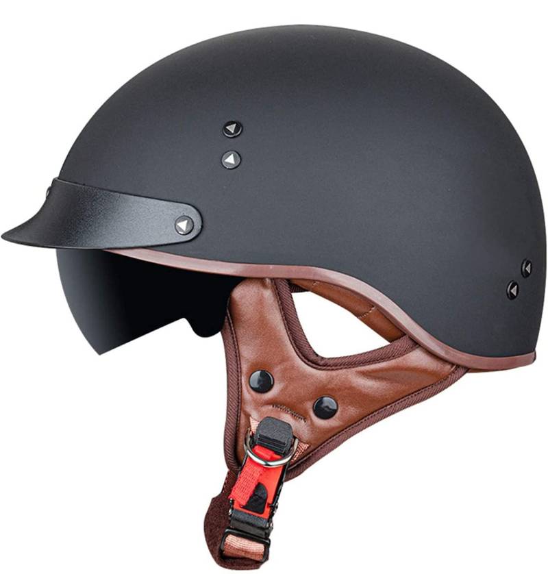 Motorradhelm RetroMotorradhalbhelm DOT/ECE-Zertifizierter Unisex-Jet-Helmhalbhelm Mit Offenem Helm, Cruiser-Chopper, Antikollisions-Schutzhelm 2,L von Sebasty