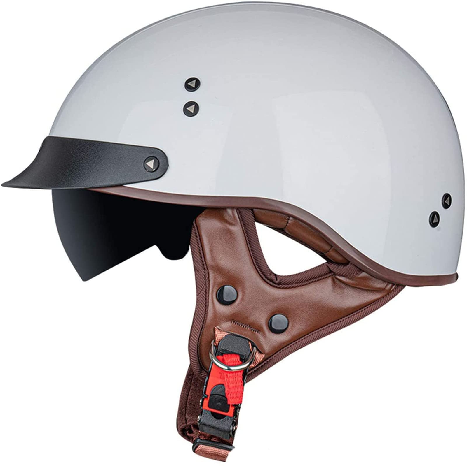 Motorradhelm RetroMotorradhalbhelm DOT/ECE-Zertifizierter Unisex-Jet-Helmhalbhelm Mit Offenem Helm, Cruiser-Chopper, Antikollisions-Schutzhelm 3,L von Sebasty