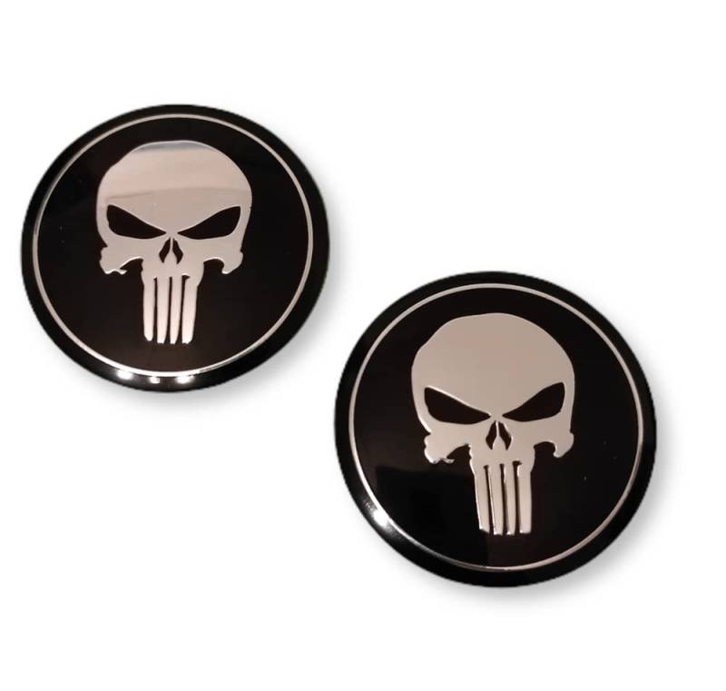 2 Punisher Totenkopf Aufkleber Skull Sticker Emblem Schädel Rächer Alu von Sedcar