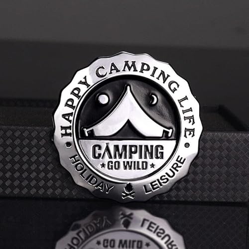 2 pcs Camping Wild Gehen Logo 3D Metall Silber Emblem Cars Motorrad Auto Tuning von Sedcar