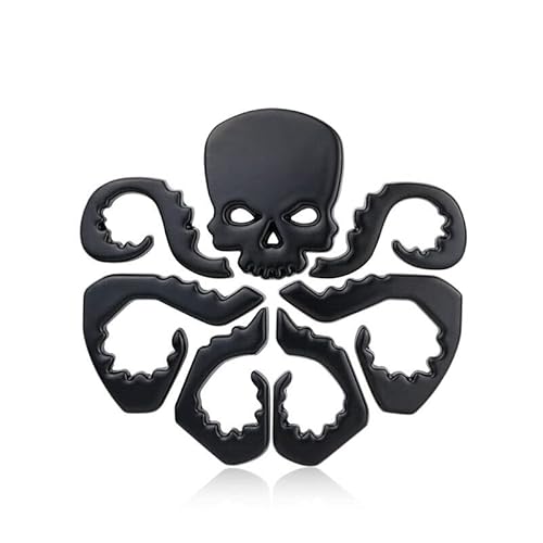 Auto Emblem- Hydra Totenkopf Skull Logo schwarz 3D Metall Motorrad Karosserie Tuning von Sedcar