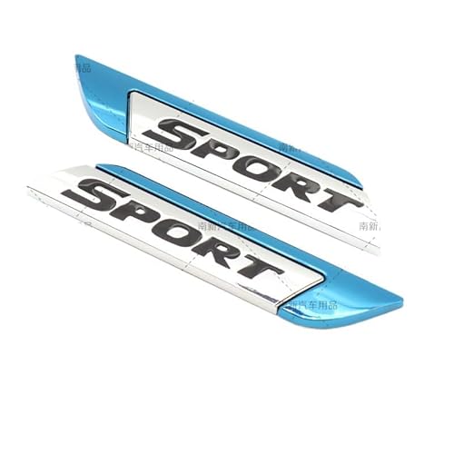 2 pcs. Sport Emblem Auto Badge - Einzigartiges metallisches Karosserieaufkleber für die Seitenblende des Autos - Sport Aufkleber - Set für beide Seiten (Blau) von Sedcar