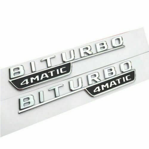 2X Emblem Badge Für Auto 4MATIC BITURBO GLC GLA E63 BITURBO Chrom von Sedcar