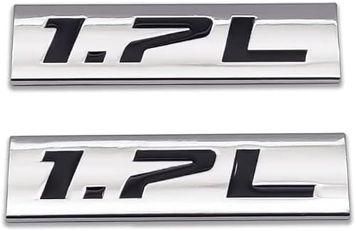 2X Metall Logo Car Emblem Premium 3D Badge Auto Pferde Zeichen Tür Aufkleber Kofferraum (1.7L,Silver Black) von Sedcar