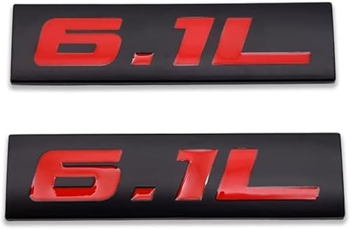 2X Metall Logo Car Emblem Premium 3D Badge Auto Pferde Zeichen Tür Aufkleber Kofferraum (6.1L,Black Red) von Sedcar