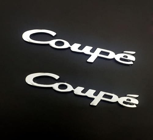 2pcs Coupe Emblem Badge Auto Aufkleber Schriftzug Sticker car Coupe Silber von Sedcar