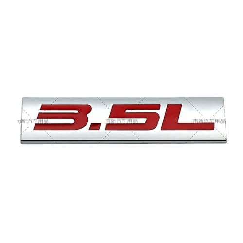 3.5L Silber rot Emblem 3D Auto Aufkleber LKW Decals Badge Seite Emblem Kofferraum (3.5L Silber rot) von Sedcar