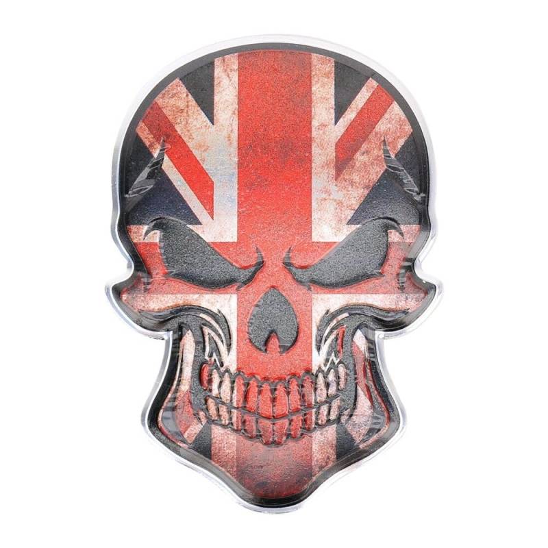 3D Metall Skull Totenkopf Sticker Logo Emblem Badge Auto Aufkleber England UK GB von Sedcar