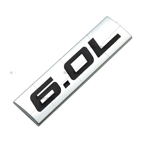 6.0L 6.1L 6.2L 6.4L 7.0L 7.3L Auto Emblem Abflussgröße Zeichen Badge Car Sticker (6.0L Silber schwarz) von Sedcar