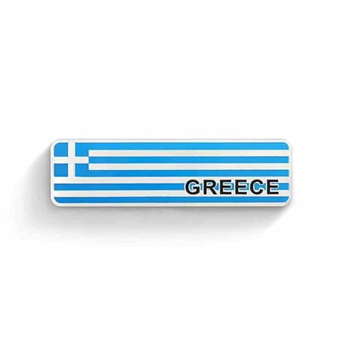 Aluminium Griechische Flagge Logo Emblem Abzeichen Auto Badge Greek Flag Aufkleber von Sedcar