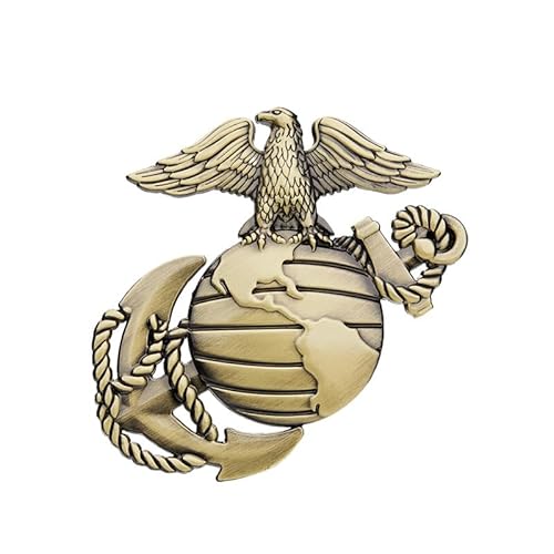 Einzigartige 3D-Marineinfanterie Elegantes Auto Emblem für Autoliebhaber mit Adler und Marine Corps (Bronze) von Sedcar