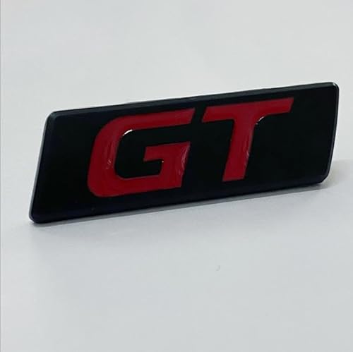 GT Auto Emblem Car Badge Sticker Metall (Schwarz Rot) von Sedcar