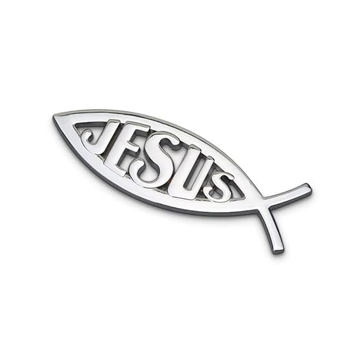 Jesus Fisch Symbol Ichthys Silber Cars Auto Emblem 3D Metall Karosserie Tuning von Sedcar