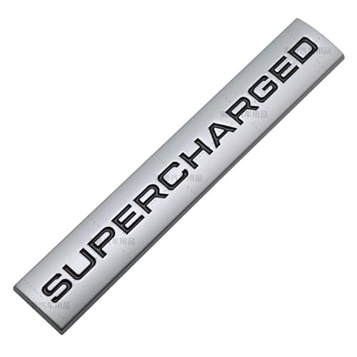 Supercharged Autoliographie Exklusives Tuning Auto Emblem Badge Car Aufkleber (Silber Schwarz-Supercharged) von Sedcar