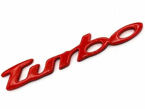 Turbo Schriftzug Rot Emblem Badge NEU mit Kleberückseite Tuning Aufkleber von Sedcar