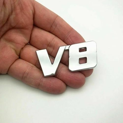 V8 Emblem 3D Zeichen Schriftzug Logo Auto Aufkleber Sticker Tuning Metall Chrom von Sedcar