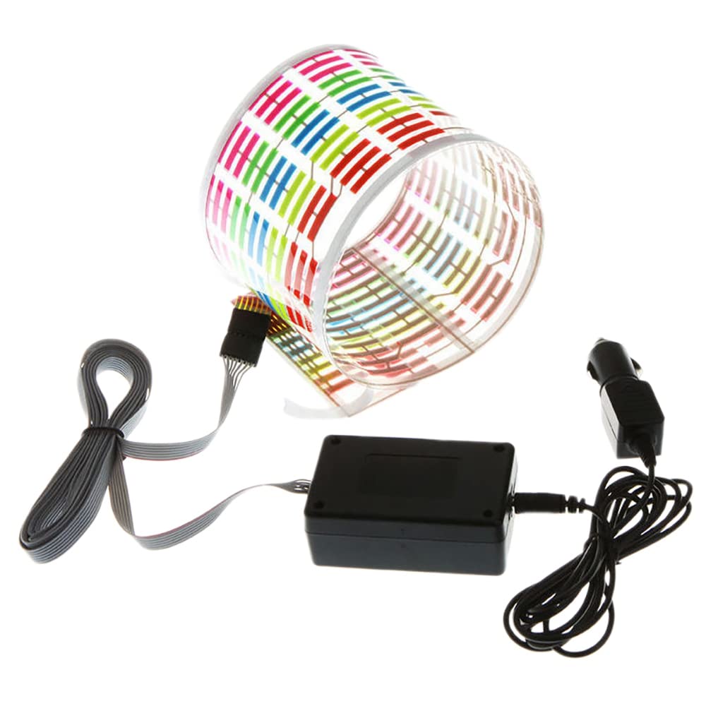 Sefdrert 45 x 11 cm Auto-Windschutzscheibe, LED-Soundaktivierter Equalizer, Auto-EL-Licht, Musik, Rhythmus, Blitzlampe, Aufkleber mit Steuerbox von Sefdrert