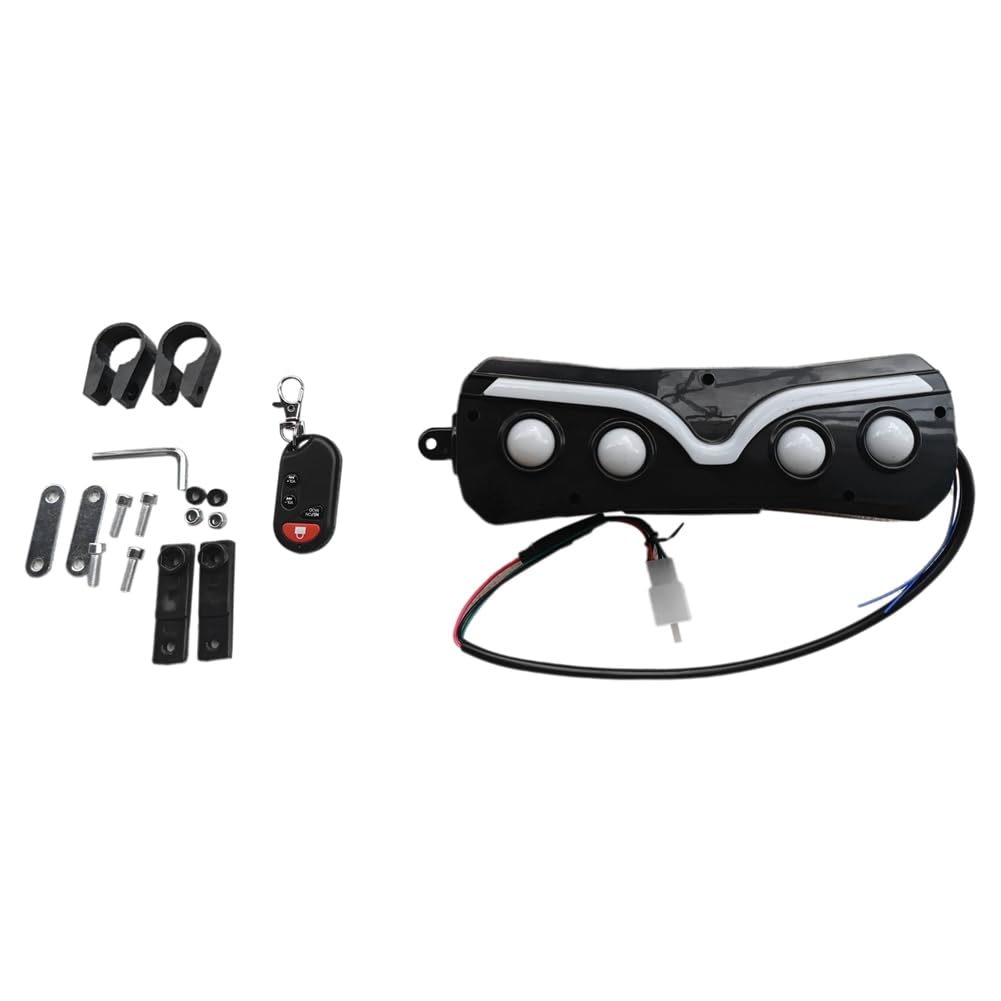 Sefdrert Motorrad-Audiolautsprecher, Wasserabweisend, Lichter, Wasserdicht, Bluetooth, MP3, FM-Unterstützung, USB-Karte, AUX-Audioplayer A von Sefdrert