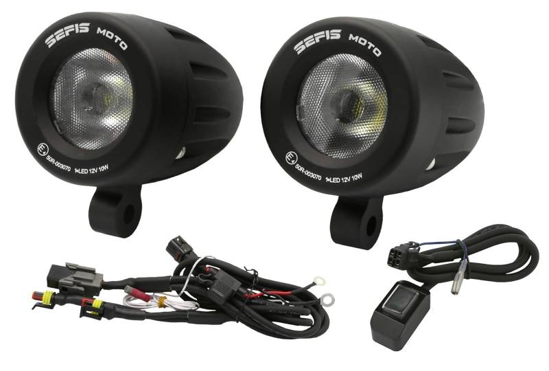 SEFIS Adventure LED-Zusatzleuchten 20W Motorrad LED Zusatz Licht Weiß Zusatzscheinwerfer, Nebelscheinwerfer mit Kabelbaum, Offroad-Arbeitsscheinwerfer, kompatibel mit Motorrad, ATV, SUV von Sefis moto