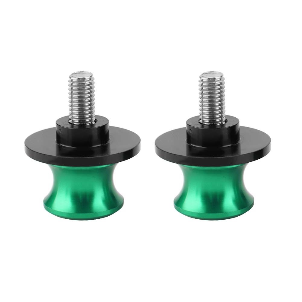 2 Stück Schwingenspule, 8 mm Motorrad CNC Hinterständer Schwingenspulenschieber Ständer Schwingenspulen Ständer Spulen Rahmenschieber Schwingenständer Spulen Schrauben (Green) von Segrehy