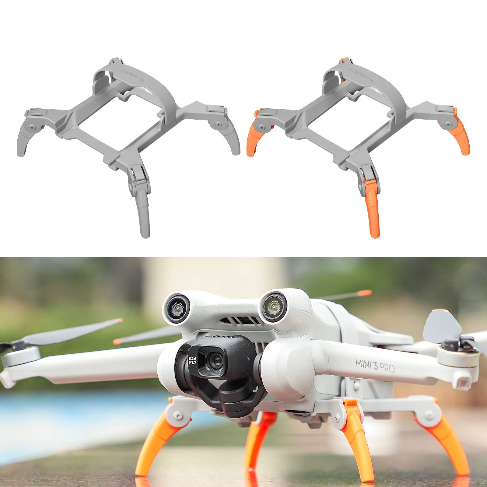 Sekepingo Faltbare Landefüße für DJI Mini 3 Pro, 30 MM Höhe Extender Landegestell Erweiterte Fahrwerk für DJI Mini 3 Pro Zubehör (Grau) von Sekepingo