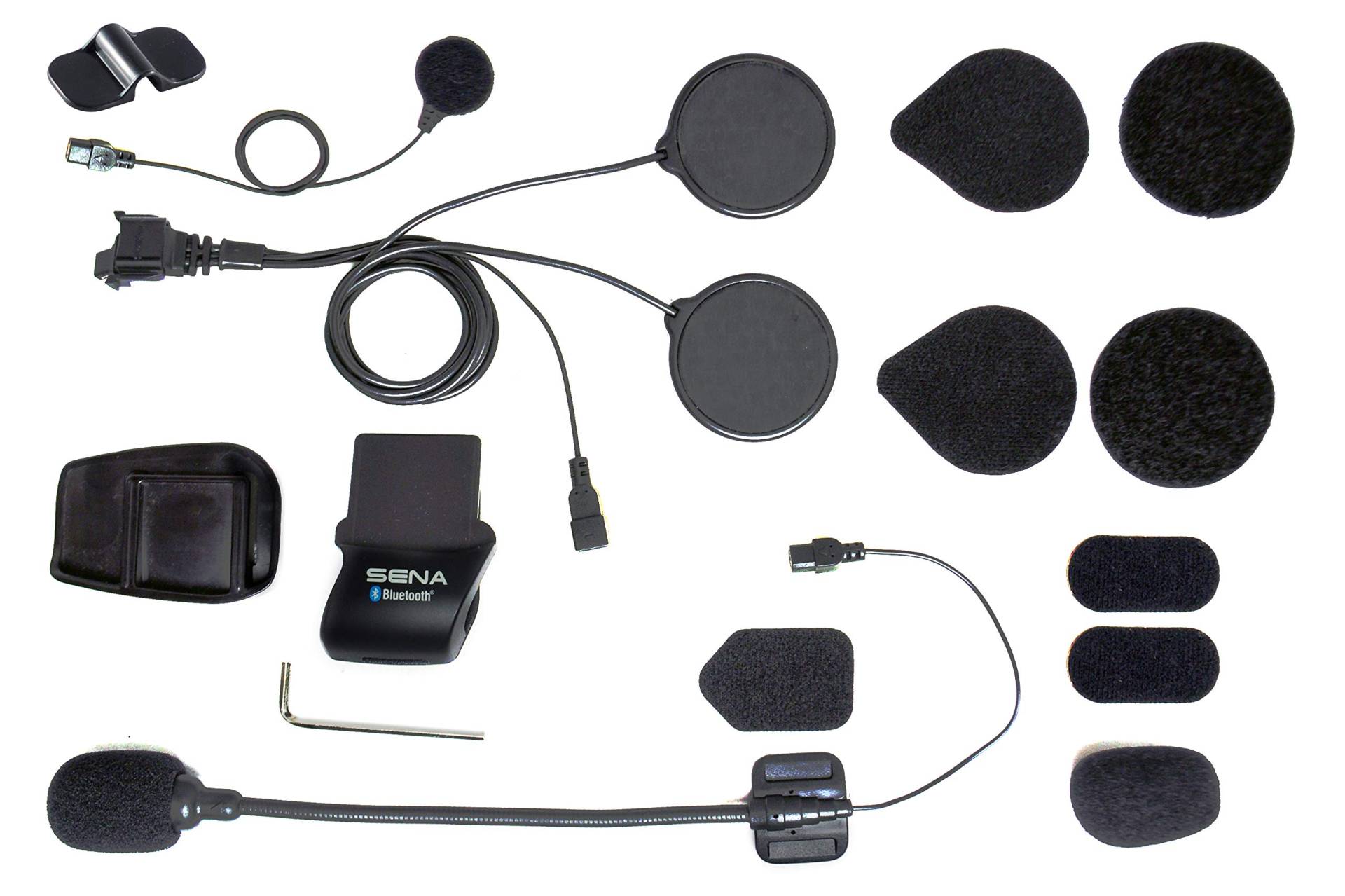 SENA SMH5-A0313 Helmklemmen-Kit für SPH10-FM Bluetooth Stereo Headset & Gegensprechanlage, Schwarz von Sena