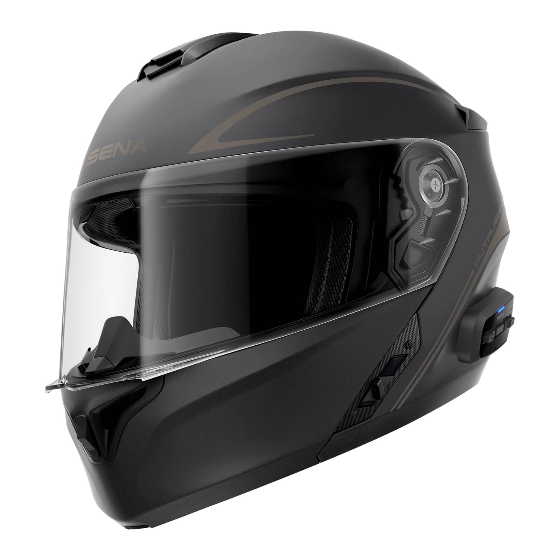 Sena Outrush R Bluetooth Klapphelm mit Intercomsystem (Schwarz, XXL) von Sena