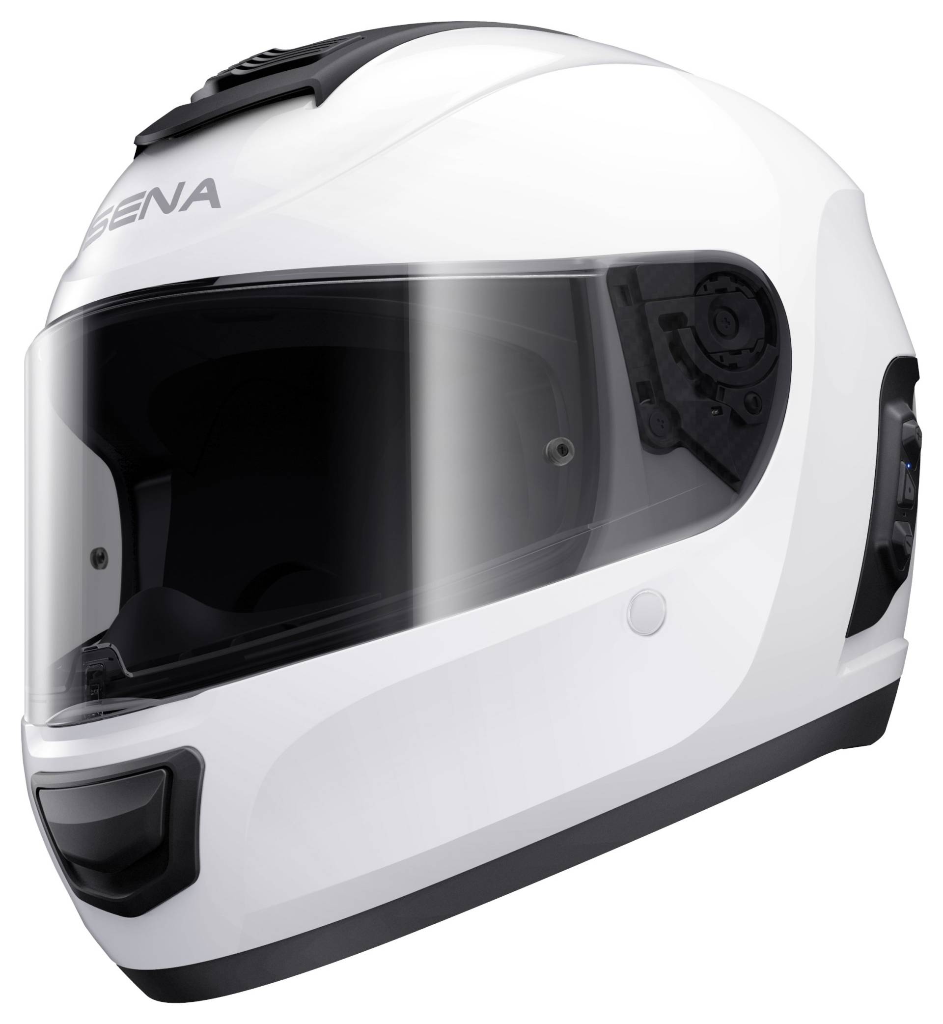 Sena Momentum, Dual - Bluetooth Helm, Integralhelm, Glossy White , Größe XS, ECE von Sena