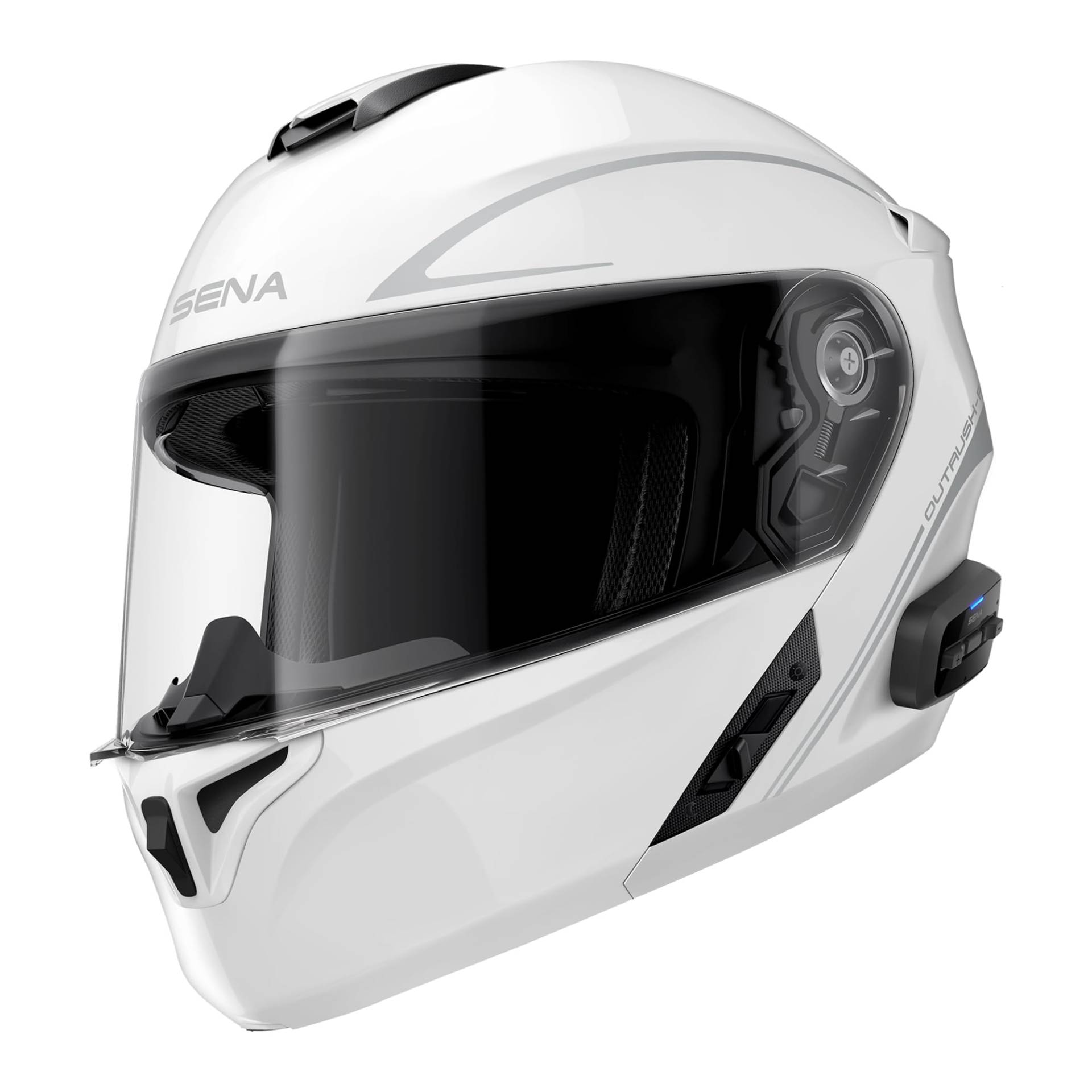 Sena Outrush R Bluetooth Klapphelm mit Intercomsystem (Weiß , Größe L) von Sena