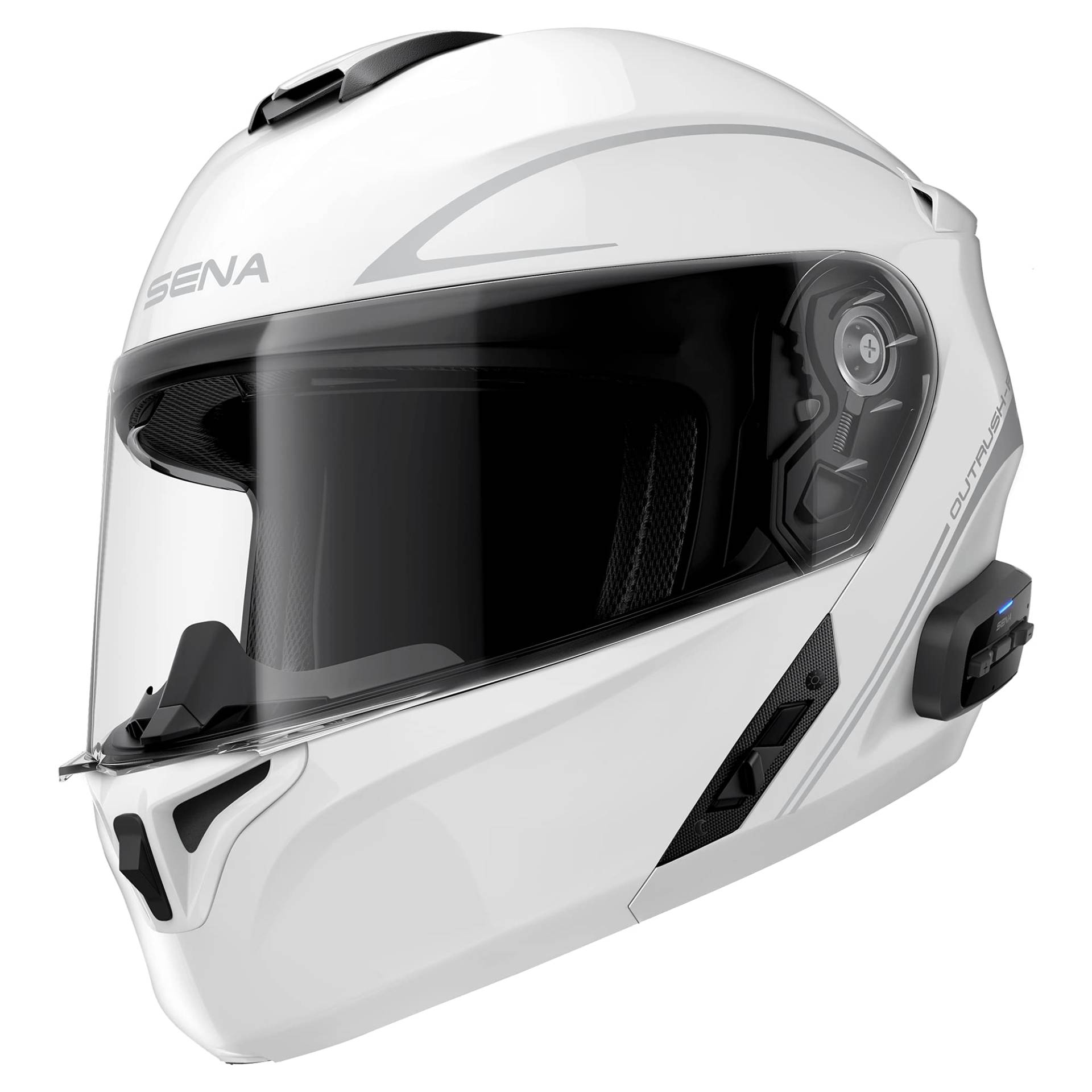 Sena Outrush R Bluetooth Klapphelm mit Intercomsystem (Weiß , Größe XL) von Sena