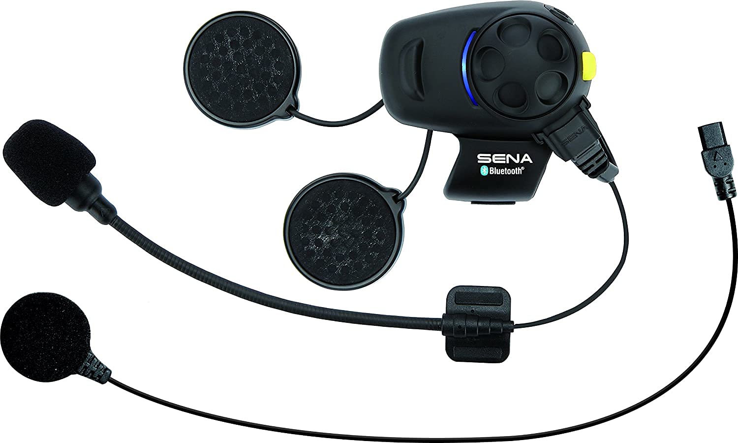 Sena SMH5-FM Bluetooth-Kommunikationssystem mit integriertem FM Tuner für Motorräder und Roller mit Kabel- und Schwanenhalsmikrofon von Sena