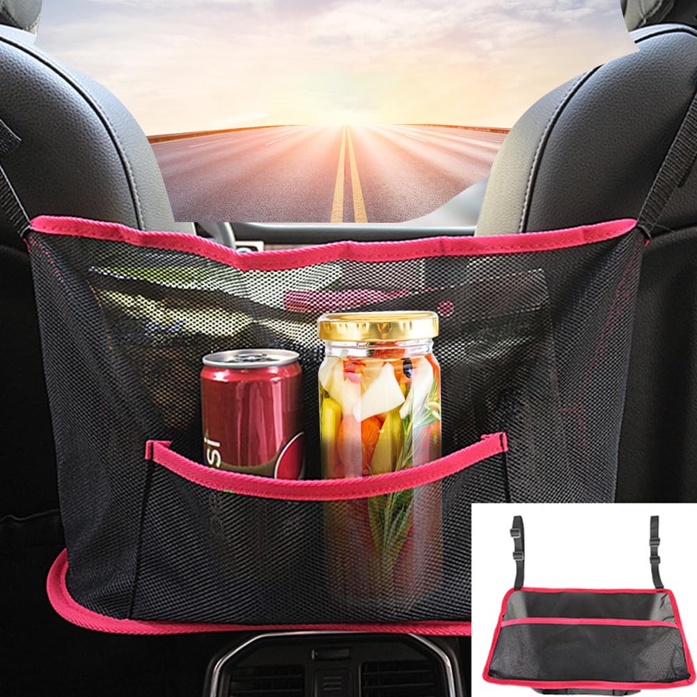 Auto-Netz-Organizer,Sitzlehne,Netztasche,große Kapazität Auto Sitz zurück Mesh Pocket Organizer,für Geldbeutel, Dokument, Barriere der Rücksitz Haustier Kind(Rot) von Senchinner