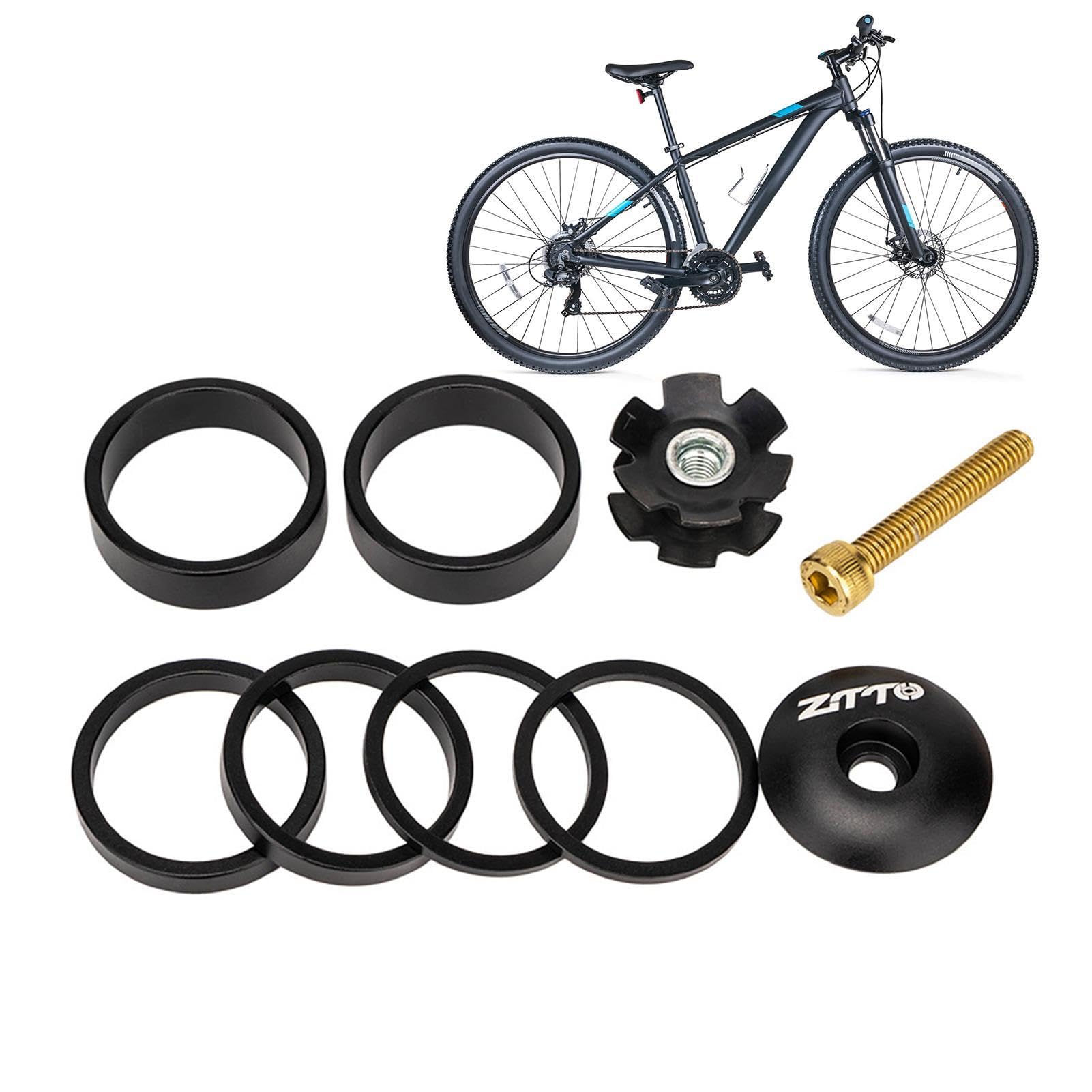 BMX-Steuersatz-Abstandshalter,Fahrrad-Vorbau-Abstandshalter,Rennrad-Vorbau-Headset-Abstandshalter-Kit - Aluminiumlegierung-Fahrradvorbau-Headset-Abstandshalter, Rennrad-Vorbau-Headset-Abstandshalter-K von Senermter