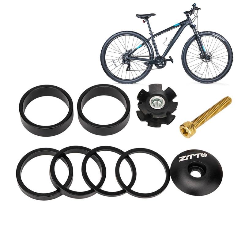 BMX-Steuersatz-Abstandshalter,Fahrrad-Vorbau-Abstandshalter,Rennrad-Vorbau-Headset-Abstandshalter-Kit - Aluminiumlegierung-Fahrradvorbau-Headset-Abstandshalter, Rennrad-Vorbau-Headset-Abstandshalter-K von Senermter