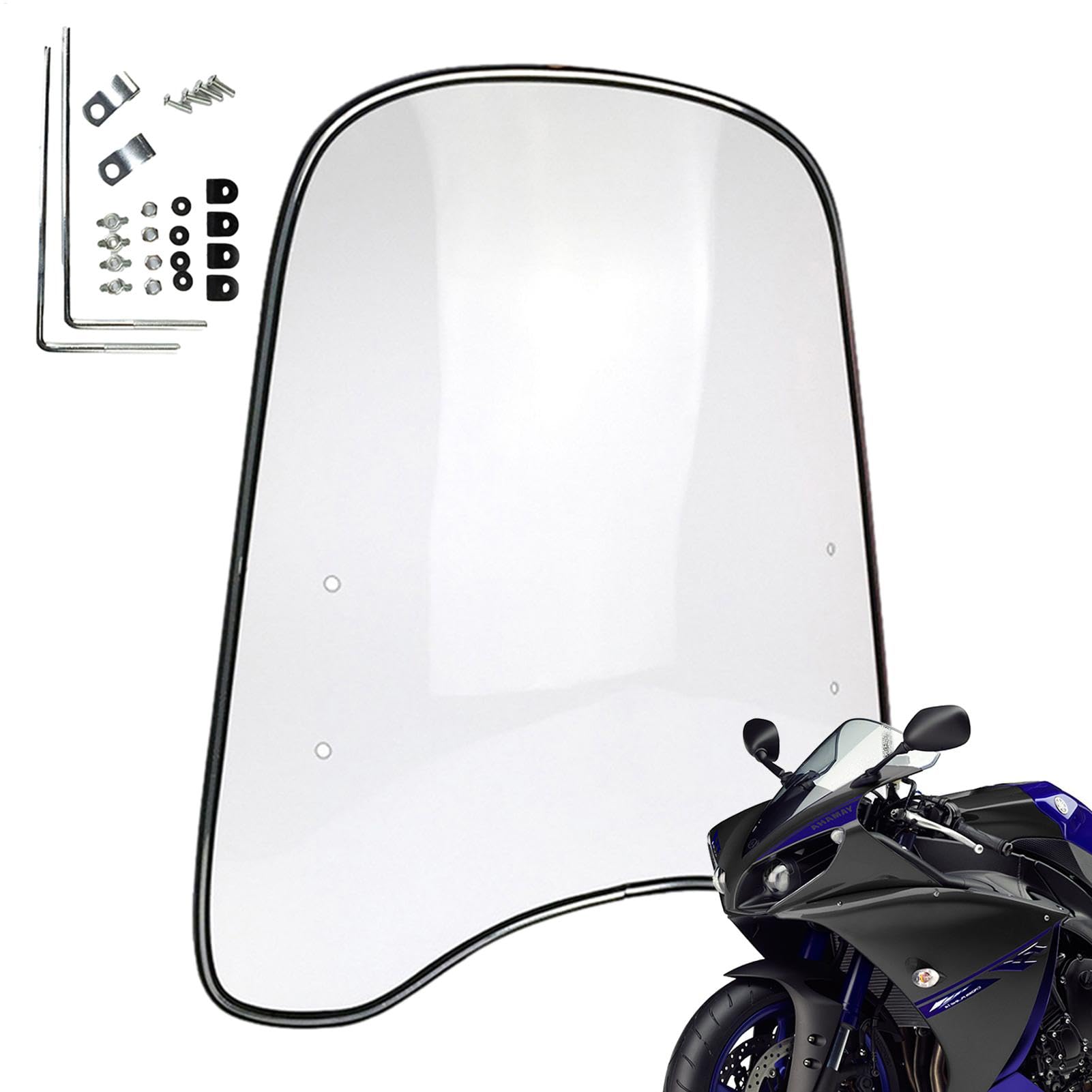 Motorrad Windschutzscheibe, Roller-Windschutzscheibe, Motorrad Windabweiser Spoiler, Für Motorräder Elektrische Fahrzeuge von Senermter