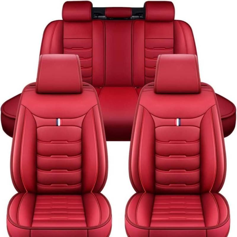 Autositzbezüge Sets für Peugeot 407 2004-2015, Sitzbezüge Sets Komplettset Autositzschoner Sitzschoner Schonbezüge Wasserdichtes Zubehör,C/Red von SeptAm
